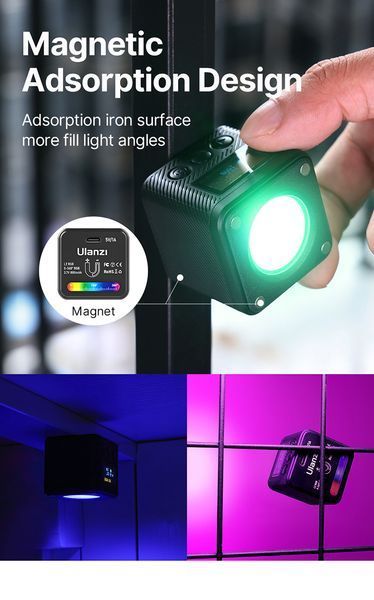 Світлодіодне накамерне світло для фотозйомки Ulanzi L2 RGB Mini COB чорний