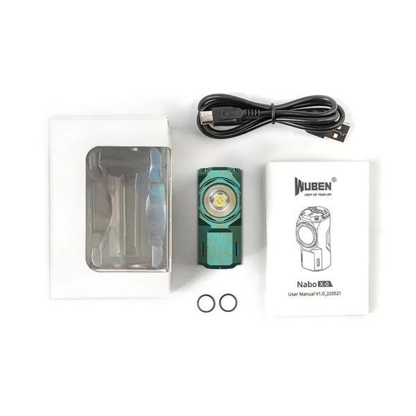 Універсальний кишеньковий EDC ліхтар Wuben X0 Titanium Green (900Лм, NICHIA 519A, 102м) 160106.4 фото