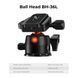 Легкий штатив із вуглецевого волокна K&F Concept K254C2+BH-36L для фотоапаратів, висота 1,6м, вантажопідйомність 8кг (KF09.123)