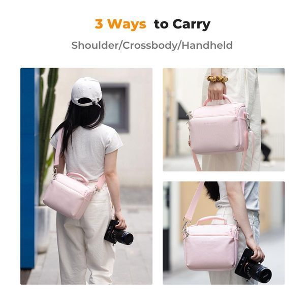 Сумка через плече для фотоапарата K&F Concept Camera Sling Bag 5L Urban Wander 05 (рожевий) (KF13.179V2)