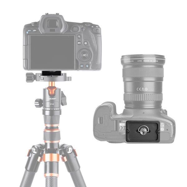 Алюмінієва швидкоз&rsquo;ємна пластина K&F Concept з гвинтом 1/4" для штатива Arca Swiss Camera з кульовою головою, 2 шт. (KF31.031) KF31.031 фото