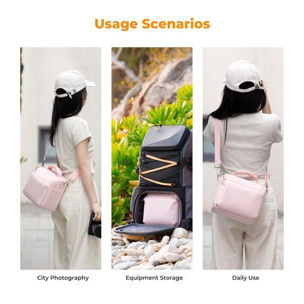 Сумка через плече для фотоапарата K&F Concept Camera Sling Bag 5L Urban Wander 05 (рожевий) (KF13.179V2)