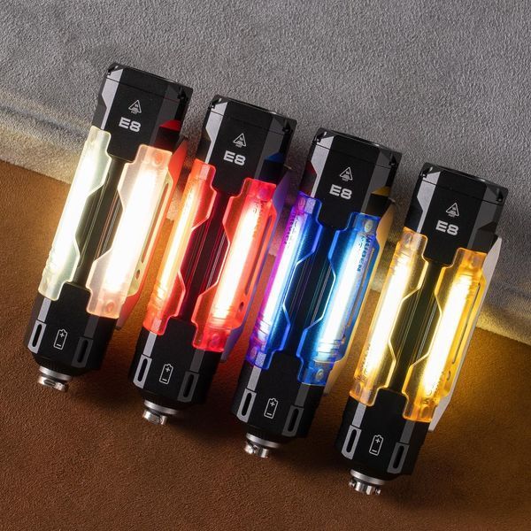 Компактний магнітний модульний EDC ліхтарик Wuben E8 Aluminium Black (1300Лм, 109м, 5000К, 1*14500, УФ 2Вт 365нм) 160401.4 фото
