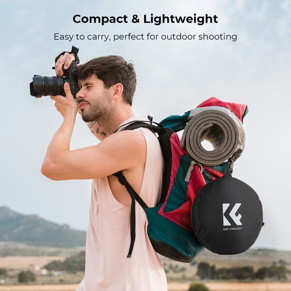 Складаний портативний світловідбивач рефлектор K&F Concept 5 в 1 22" (56 см) розсіювач світла для зйомки (KF18.0001) KF18.0003 фото