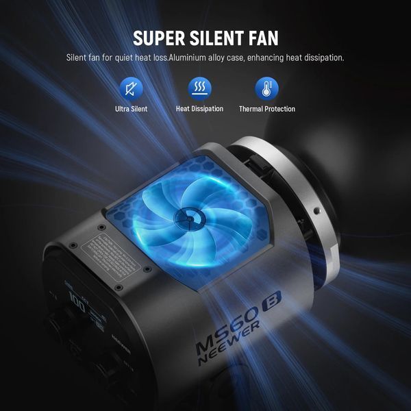 Портативне двоколірне студійне відеосвітло NEEWER MS60B 65W Bi-Color LED Video Light (2700-6500K, APP контроль, 2,4G) 10104694 фото