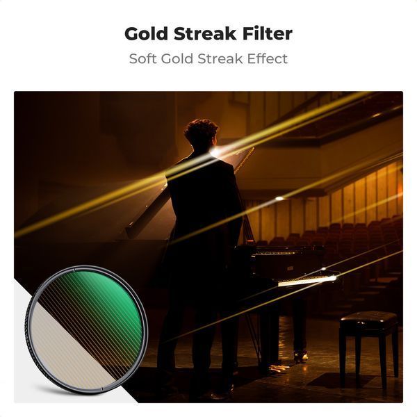 Анаморфотний золотистий смугастий фільтр K&F Concept Gold Streak Filter Nano-X (2mm) 55мм (KF01.2105) KF01.2111 фото