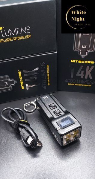 Nitecore T4K Надпотужний наключний, EDC ліхтар з OLED дисплеєм (USB Type-C) 010318 фото