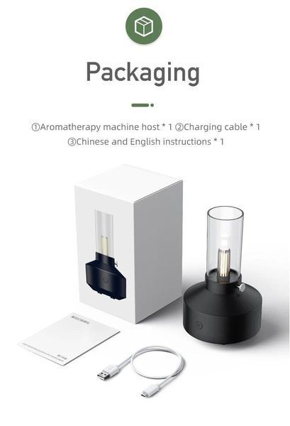Портативний аромадифузор зволожувач повітря DQ708 White з підсвіткою (USB Type-C) 100240 фото