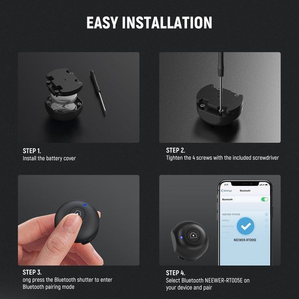 Накладна Bluetooth кнопка затвору NEEWER RT005E для бічної ручки Neewer PA045 (PA045B, PA045S, PA005E, PA046) 10104389EU фото