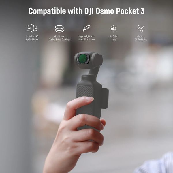 Набір магнітних ND/CPL/UV фільтрів NEEWER FL-P6 для DJI Osmo Pocket 3 (ND16, ND32, ND64, ND256, UV та CPL фільтр) 10103329 фото