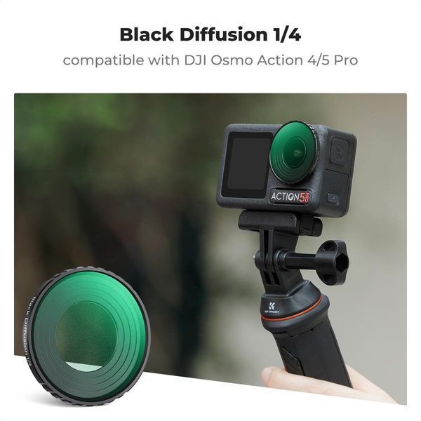 Чорний дифузійний фільтр K&F Concept Mist Black Diffusion 1/4 для DJI Osmo Action 5 Pro та Osmo Action 4 (KF01.2877) KF01.2877 фото