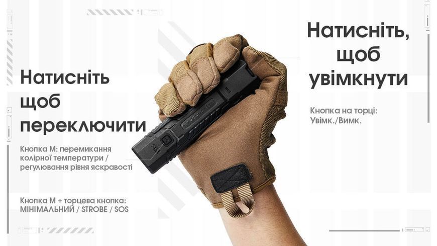 Надлегкий кишеньковий ліхтар Nitecore EDC07 MCT (USB Type-C; 1500Лм; 132м; 1500мАг); пісочний 010341.4 фото