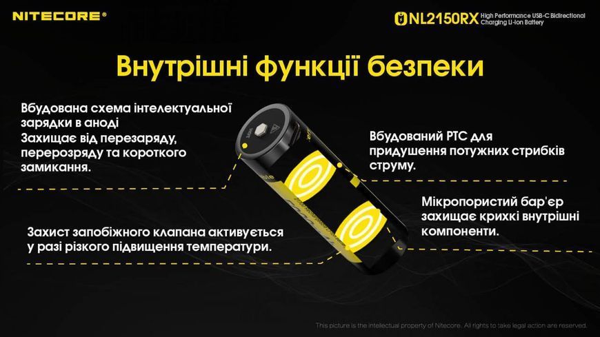 Літій-іонний акумулятор 21700 з функцією Power Bank Nitecore NL2150RX (5000mAh) 010704.2 фото