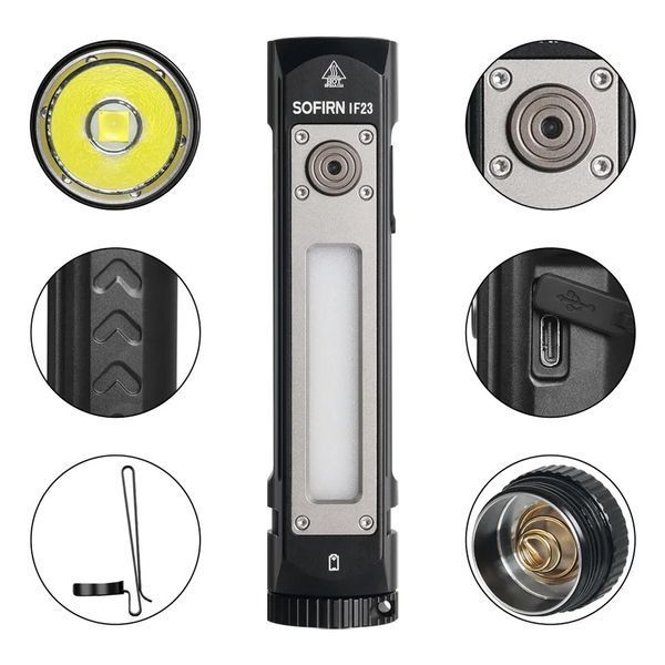 Акумуляторний ручний ліхтарик EDC Sofirn IF23 RGB (4000Люмен, 247м, 1*21700, 6000-6500К) 040109 фото