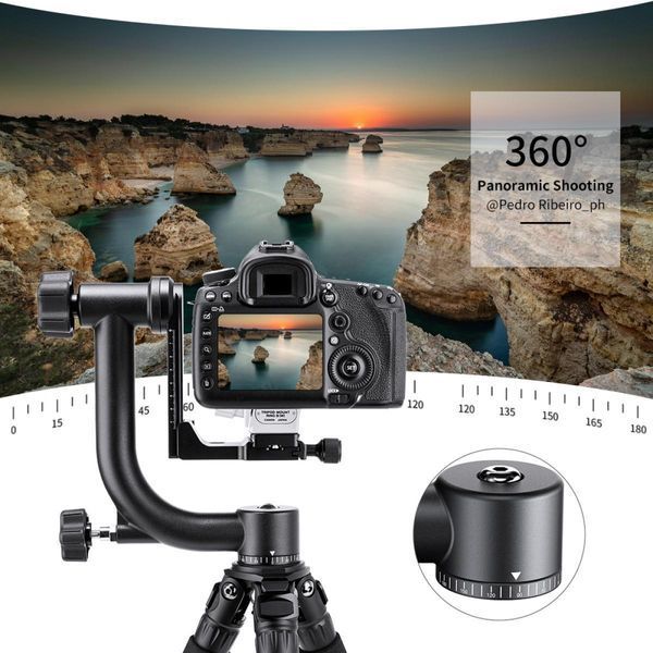 360-градусна панорамна головка штатива K&F Concept зі стандартною швидкоз&rsquo;ємною пластиною 1/4 (KF31.033)