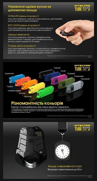 Наключний ліхтар Nitecore TUBE V2.0, синій 010336 фото