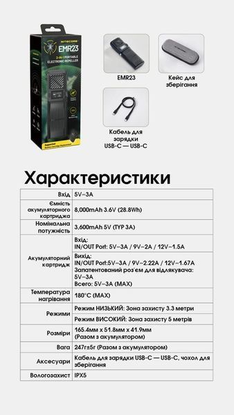 Портативный фумигатор Nitecore EMR23 с функцией павербанка 8000мАч 010903.1 фото