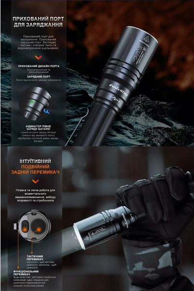 Ліхтар ручний лазерний Fenix HT30R (500Люмен, 1500м, 1*21700)