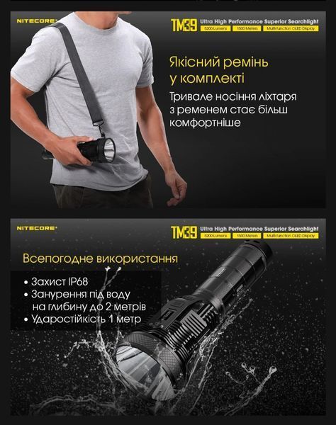 Надпотужний, далекобійний пошуковий ліхтар Nitecore TM39 (5200Люмен, 1500м, 98Вт/год) 010333 фото