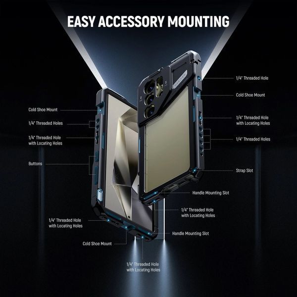 Клітка рамка корпус NEEWER PA042 для смартфона Samsung S24 Ultra з адаптером для фільтра об'єктива 10104358 фото