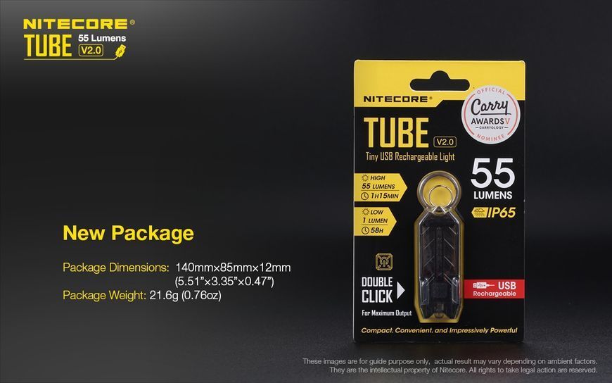 Наключний ліхтар Nitecore TUBE V2.0, синій 010336 фото