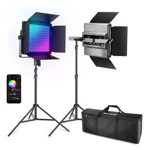 Студійне відеосвітло NEEWER RGB1200 комплект з двох ламп 60Вт та двох штативів-стійок 200см 10104230 фото