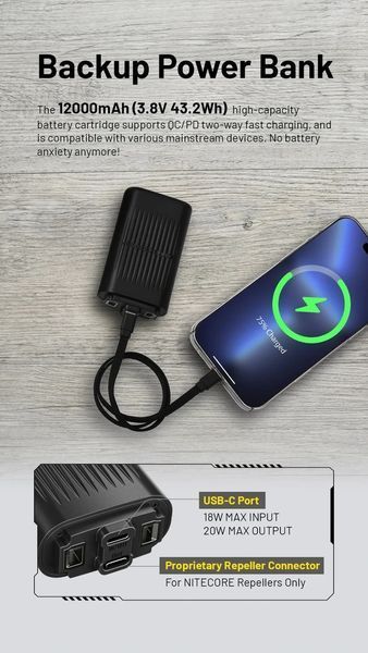 Портативный фумигатор Nitecore EMR25 с функцией павербанка 12000мАч и ультразвуком 40 кГц 010903.2 фото