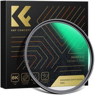 Мерехтливий дифузійний фільтр K&F Concept Shimmer Diffusion Lens Filter Nano-X 58мм (KF01.2165)