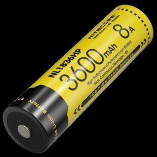 Акумулятор літієвий Li-Ion 18650 Nitecore NL1836HP 3.6V (8A, 3600mAh), захищений 010706.2 фото