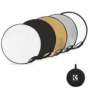 Складаний портативний світловідбивач рефлектор з ручкою K&F Concept 5 в 1 60 см розсіювач світла для зйомки (KF18.0004) KF18.0006 фото