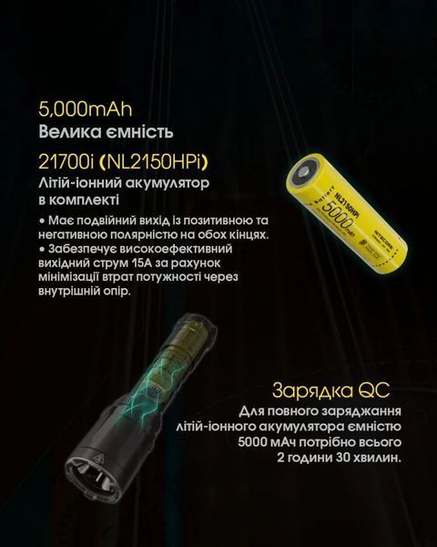 Ліхтар Nitecore SRT7i (3000Люмен, 580м, 5000мАг, USB Type-C)