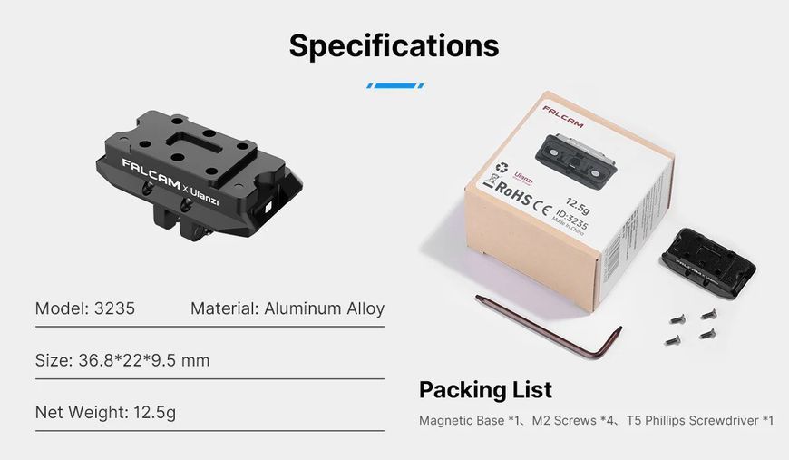 Кріплення Ulanzi Falcam F22 GoPro для DJI з магнітною основою Action Mount 3235
