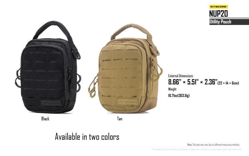 Універсальна щоденна сумка Nitecore NUP20, чорна (CORDURA 1000D, Hypalon)