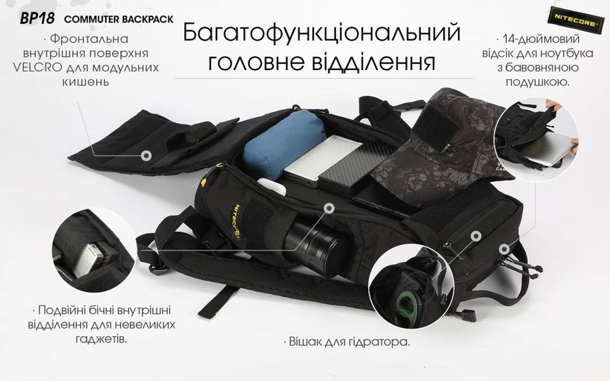 Універсальний рюкзак Nitecore BP18 (Cordura 500D, підвищена міцність) 18л 010803.1 фото