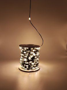 Світлодіодна новорічна святкова гірлянда роса 50м 500LED водостійка (IP44) тепле біле світло, зелена основа 1995035227 фото