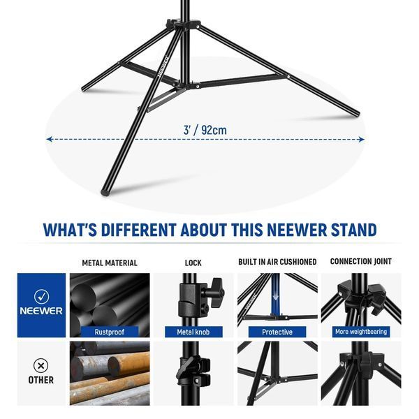Профессиональная стойка штатив для студийного света, софтбокса Neewer ST-220AC с воздушной подушкой 220см 10101858 фото