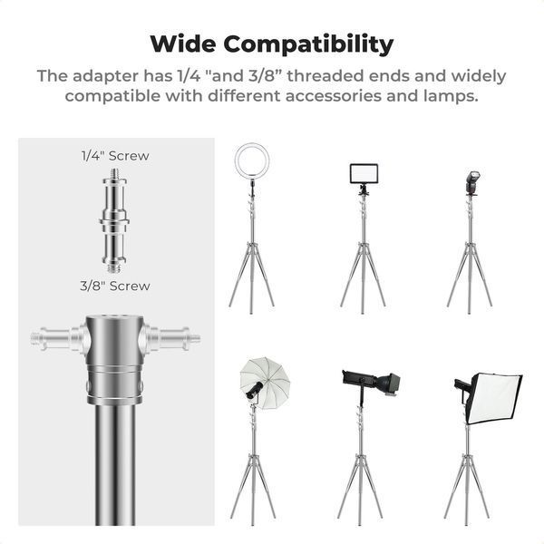 Професійна пружинна стійка штатив з нержавіючої сталі K&F Concept 280см для студійного світла, софтбоксу, камери (KF34.044)