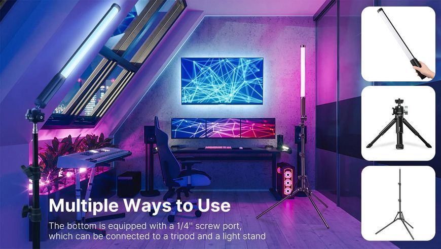 Ручний світлодіодний світильник кольорова лампа меч для фотостудії Ulanzi VL119 RGB Tube Light 50см, CRI 95+, 2500-9000К з можливі