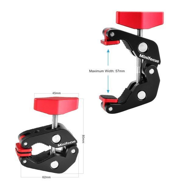 Кріплення "маленька чарівна рука" (Magic Arm Mount) з двома кульовими головами та затискачем для стола Minifocus
