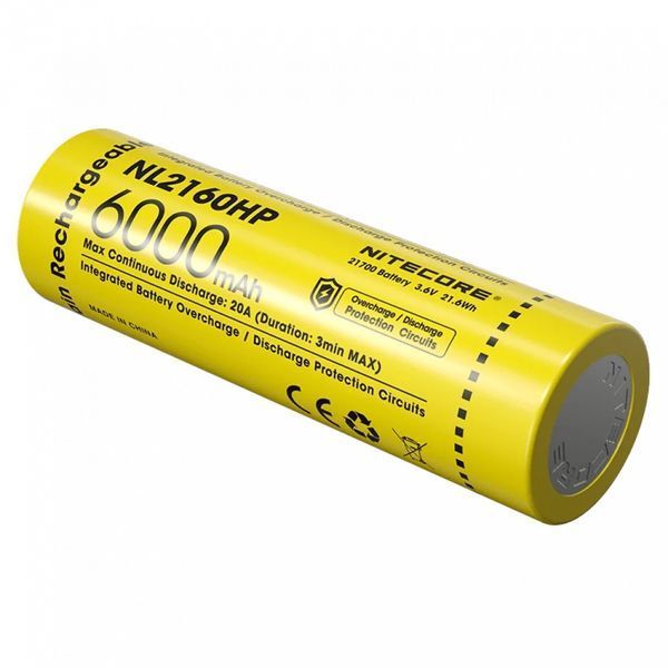 Літій-іонний акумулятор 21700 Nitecore NL2160HP (6000mAh) 010707 фото