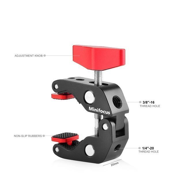 Кріплення "маленька чарівна рука" (Magic Arm Mount) з двома кульовими головами та затискачем для стола Minifocus