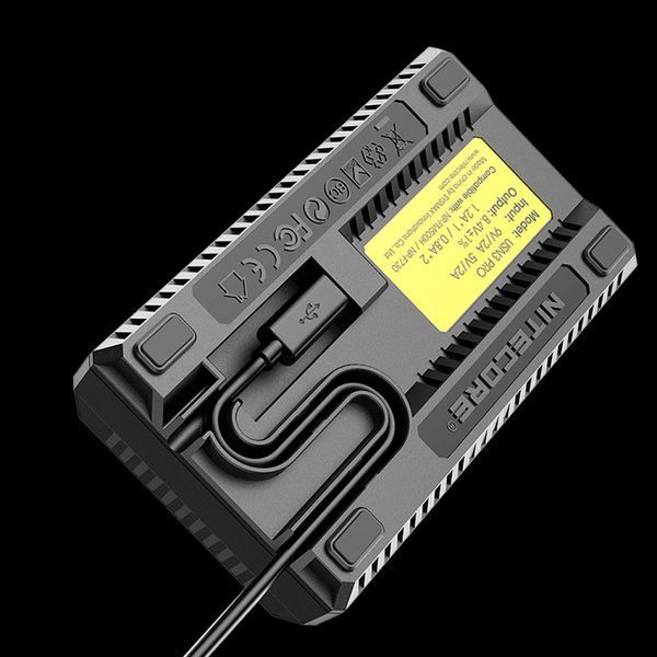 Інтелектуальний зарядний пристрій для акумуляторів типу NP-F Nitecore USN3 PRO (1200мА, 2 канали)