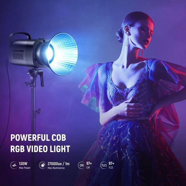 Професійне студійне відеосвітло NEEWER CB100C 130 Вт RGB LED Video Light (2700-6500K, RGB, APP контроль, 2,4G) 10103224 фото