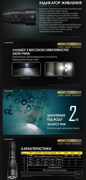 Nitecore MH25S Тактичний далекобійний ліхтар (USB Type-C) 010316 фото