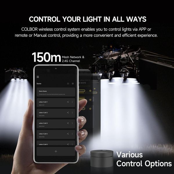 Світлодіодне студійне відеосвітло COB SYNCO COLBOR CL220R RGB (250 Вт, 2700K-6500K, з керуванням APP) 060109 фото