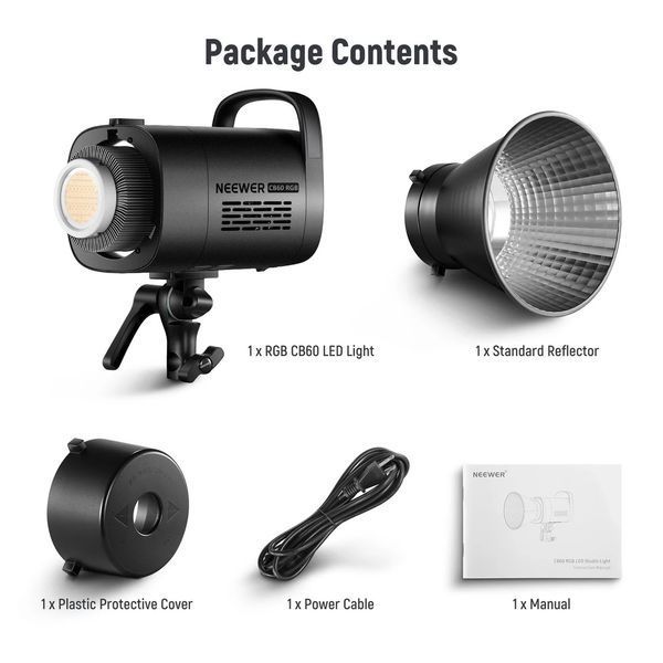 Профессиональный студийный видеосвет NEEWER CB60 RGB 70W LED Video Light (2700-6500K, RGB, APP контроль, 2,4G) 10102197 фото