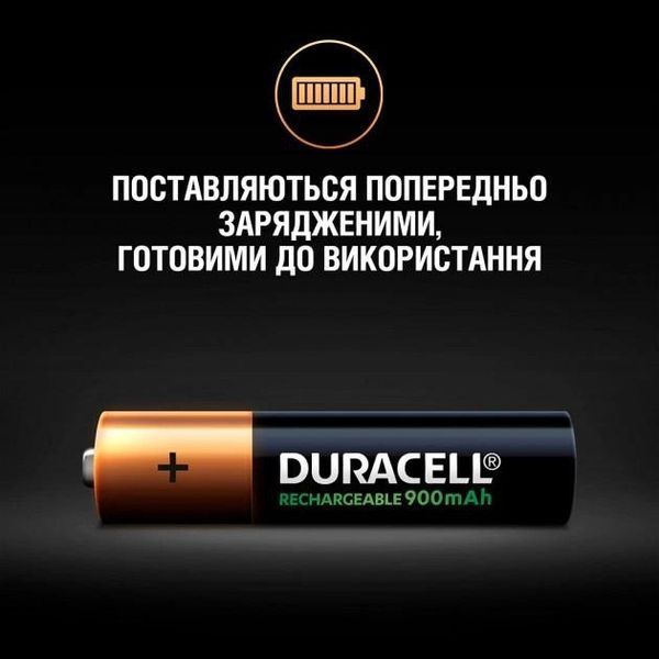 Перезаряджуваний акумулятор Duracell AAA HR03 900mAh*4 100823 фото