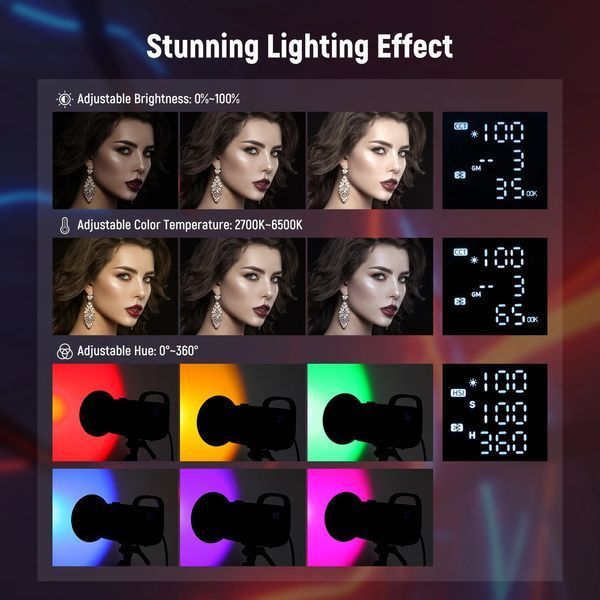 Профессиональный студийный видеосвет NEEWER CB60 RGB 70W LED Video Light (2700-6500K, RGB, APP контроль, 2,4G) 10102197 фото