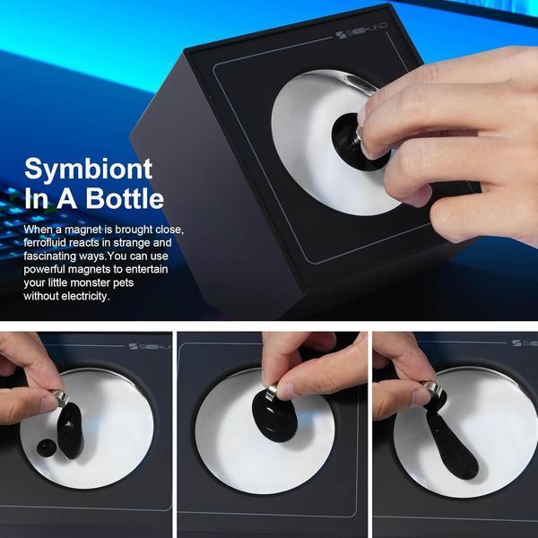 Музыкальная ритмичная настольная лампа с магнитной жидкостью Sovenomund Ferrofluid Magnetic Liquid Black 100304/3 фото