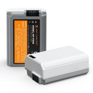 Комплект з двох акумуляторних батарей K&F Concept NP-FW50 1100мАг White з USB-C портом для Sony (KF28.0026S1) KF28.0026S1 фото
